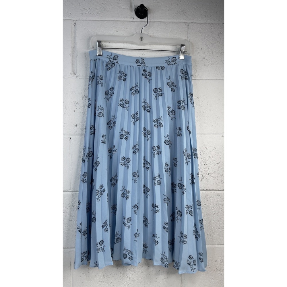 Brooks Brothers Women's Light Blue Floral Pleated Midi Skirt size 8